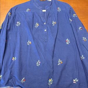 Embroidered Blue Blouse
